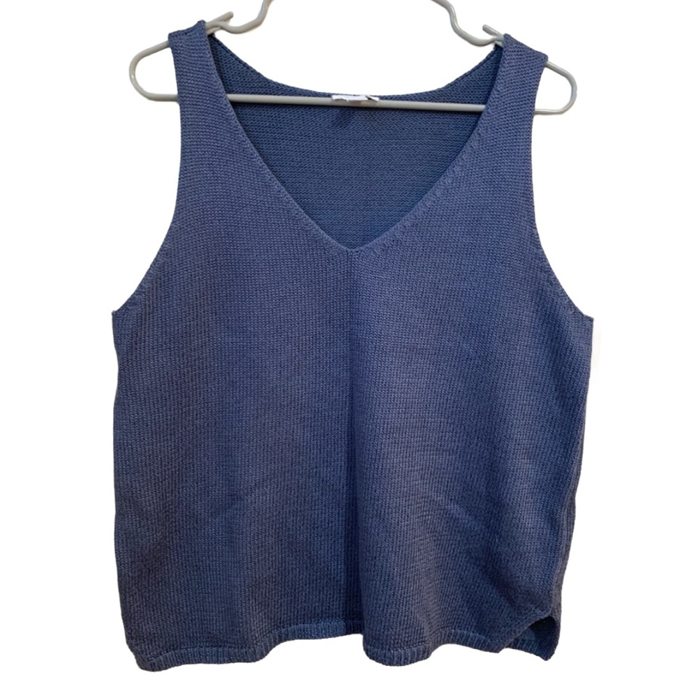 TRIBAL JEANS Women’s Gray Blue V- Neck Sweater Vest Size: Large